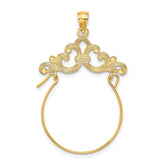 14K Fleur de Lis Scroll Framed Charm Holder